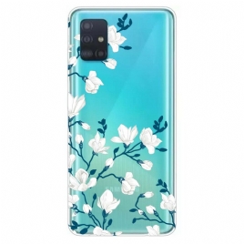 Deksel Til Samsung Galaxy A71 Hvite Blomster