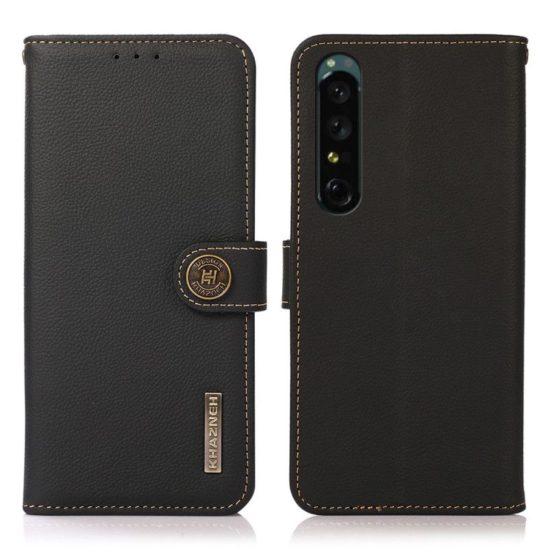 Folio Deksel Til Sony Xperia 1 IV Ekte Skinn Khazneh Rfid