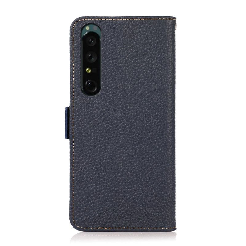Folio Deksel Til Sony Xperia 1 IV Litchi Leather Khazneh Rfid