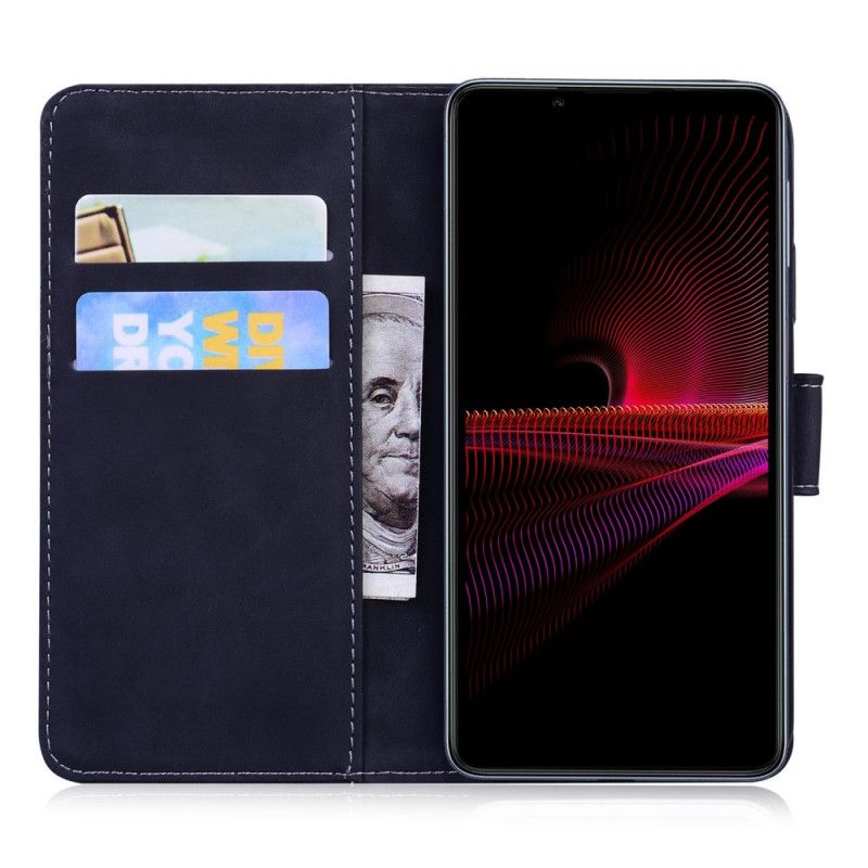 Lærdeksel Til Sony Xperia 1 IV Vintage Sommerfugl