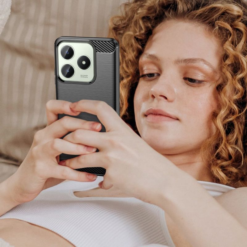 Deksel Realme C61 Børstet Karbonfiber Beskyttelse Deksel