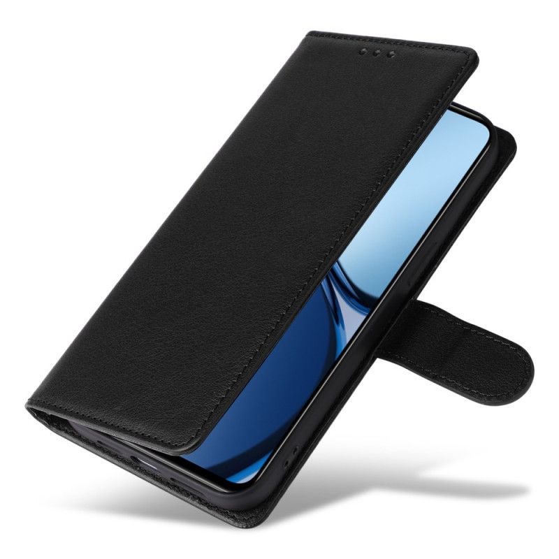 Folio Deksel Realme C61 Ensfarget Fuskeskinn Beskyttelse Deksel