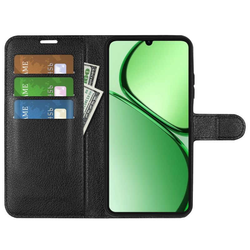 Folio Deksel Realme C61 Klassisk Litchi-kunstskinn