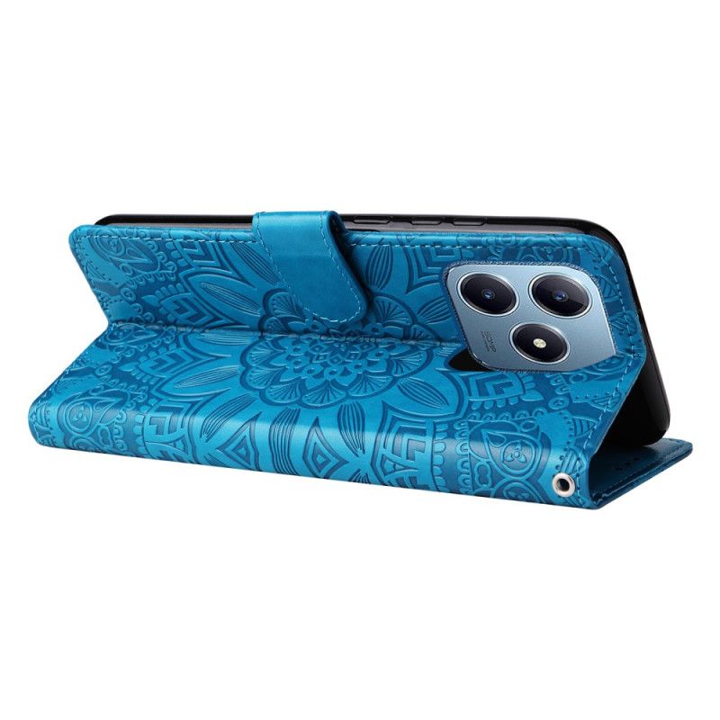 Folio Deksel Realme C61 Solsikkemønster Beskyttelse Deksel