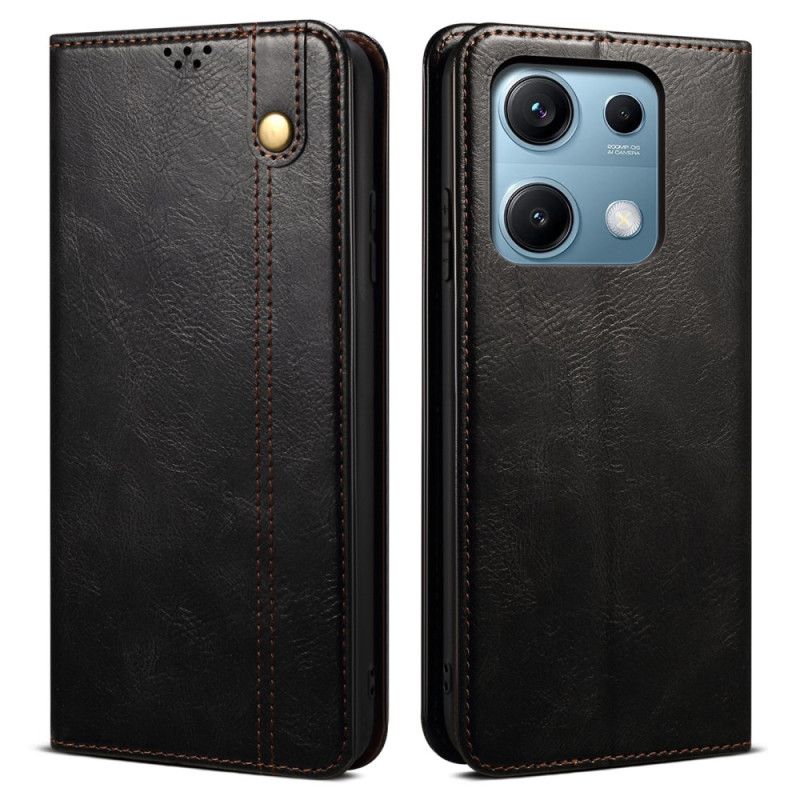 Folio Deksel Til Xiaomi Redmi Note 14s Vokset Imitasjonsskinn