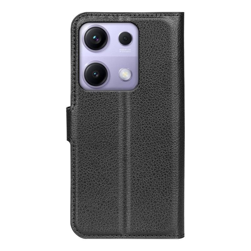 Folio Deksel Xiaomi Redmi Note 14s Klassisk Litchi-imitasjonsskinn