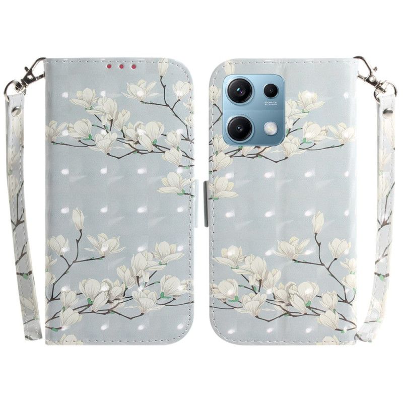 Folio Deksel Xiaomi Redmi Note 14s Magnoliaer Med Snor Beskyttelse Deksel