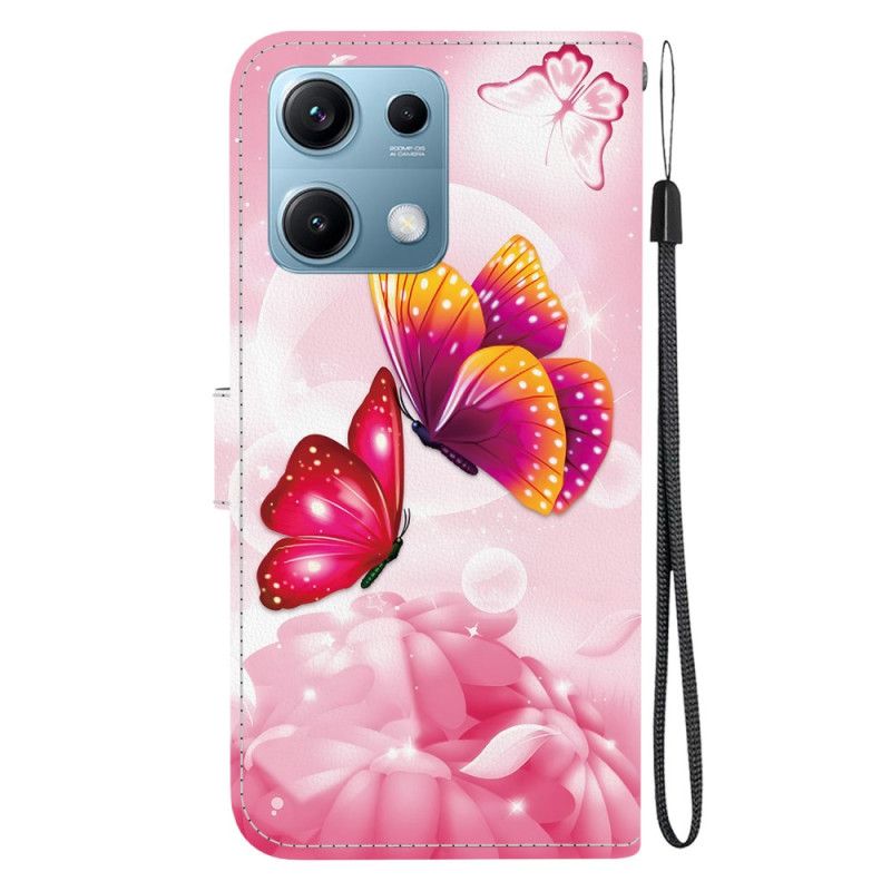 Folio Deksel Xiaomi Redmi Note 14s Rosa Sommerfugler Beskyttelse Deksel