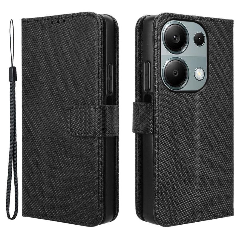 Folio Deksel Xiaomi Redmi Note 14s Teksturert Imitasjonsskinn Beskyttelse Deksel