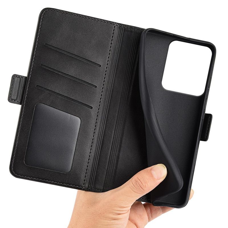 Lærdeksel Folio Deksel Xiaomi Redmi Note 14s Mobildeksel Dobbel Magnetlås