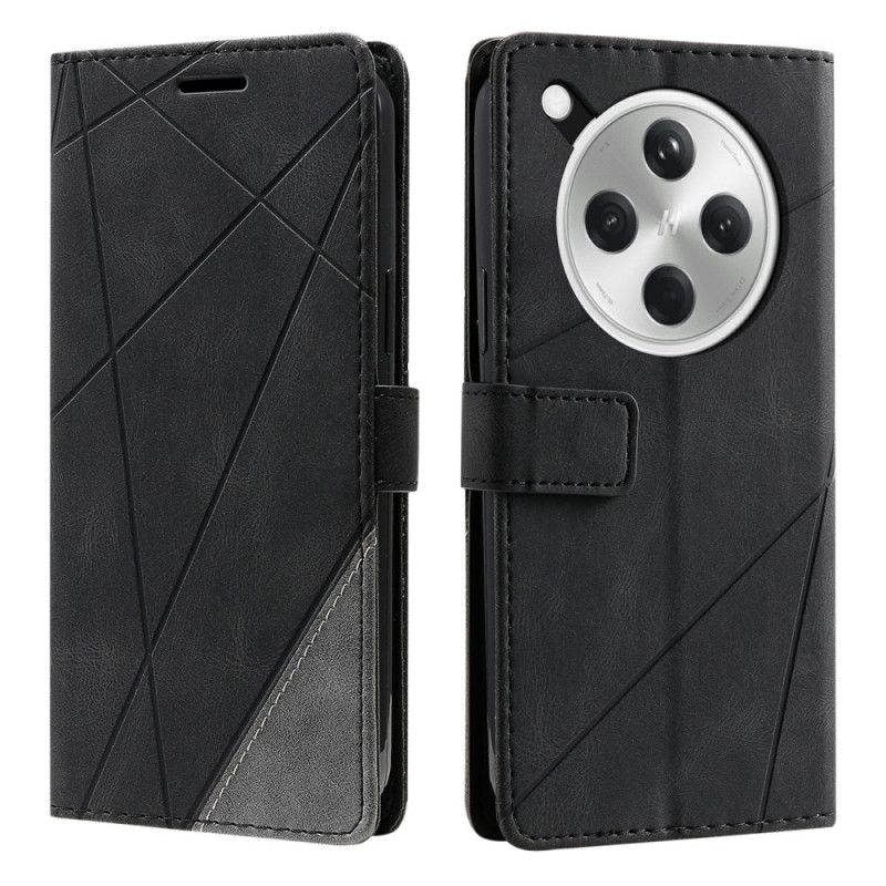 Folio Deksel Oppo Find X8 Tofarget Stripete Mønster Beskyttelse Deksel