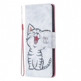 Folio Deksel Til Samsung Galaxy A51 5G Med Kjede Thong Color Kitten