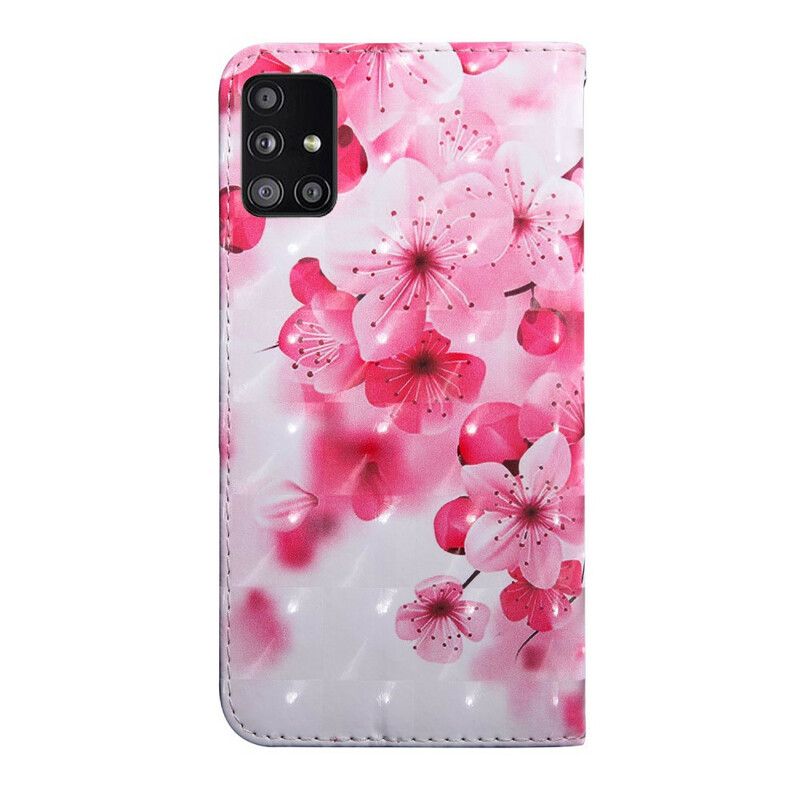 Folio Deksel Til Samsung Galaxy A51 5G Rosa Blomster