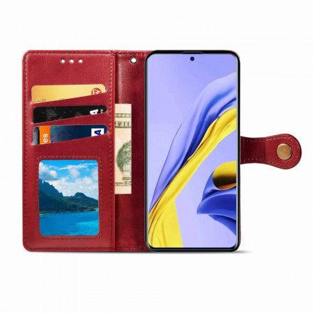 Lærdeksel Til Samsung Galaxy A51 5G Faux Skinn Og Vintage Lås