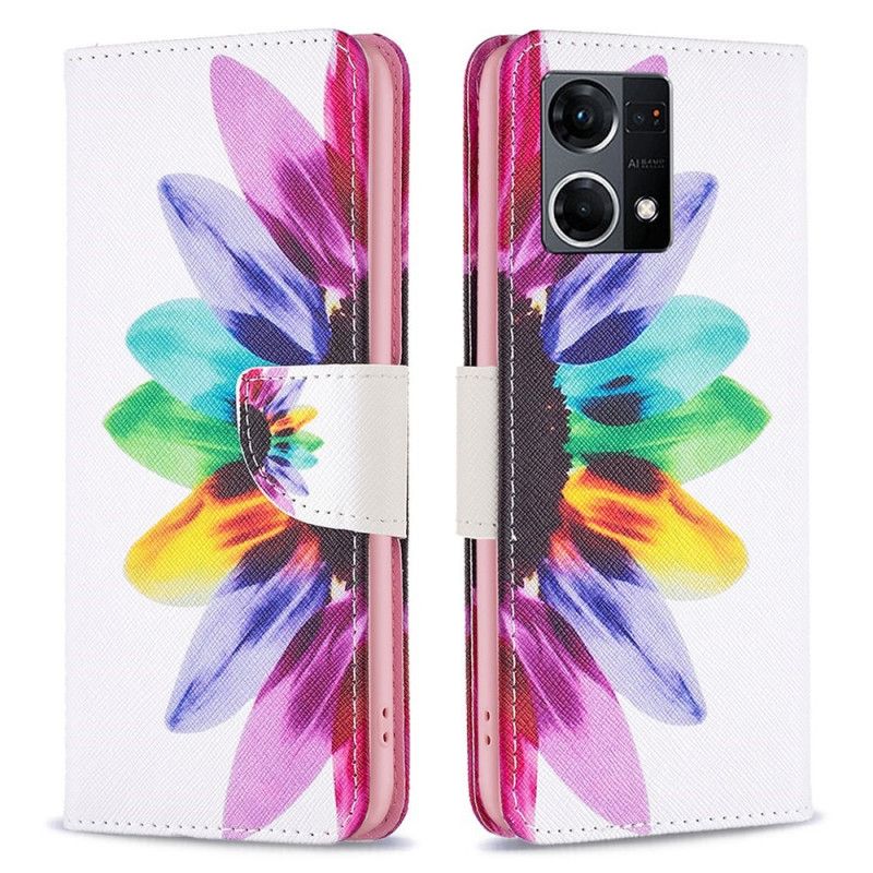 Folio Deksel Til Oppo Reno 7 Akvarellblomst