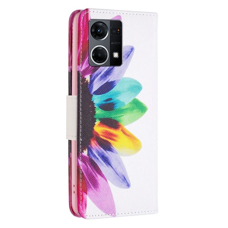 Folio Deksel Til Oppo Reno 7 Akvarellblomst
