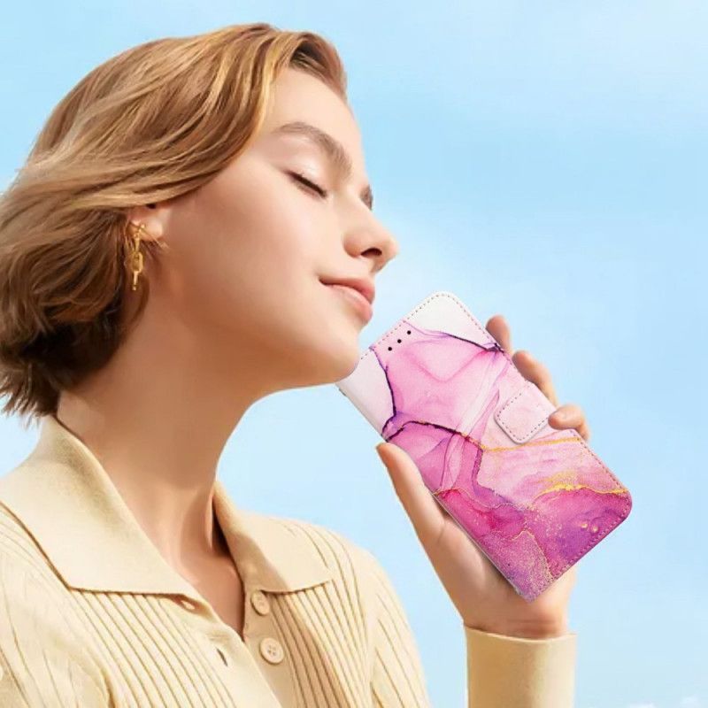 Folio Deksel Til Oppo Reno 7 Med Kjede Reimmarmor