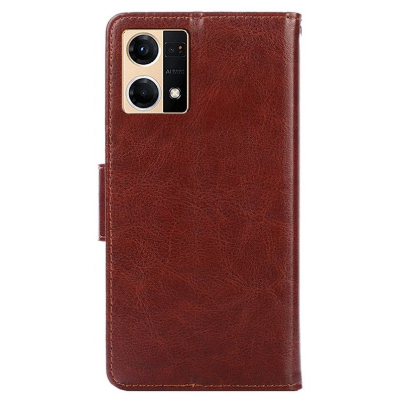 Lærdeksel Til Oppo Reno 7 Vintage Kunstskinn