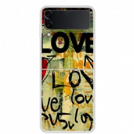 Deksel Til Samsung Galaxy Z Flip 3 5G Folio Deksel Kjærlighet Og Kjærlighet