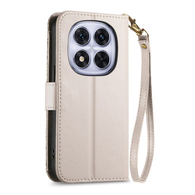 Folio Deksel Til Xiaomi Redmi Note 15 Pro Plus 5g Blomstermønster Og Lomme Med Glidelås