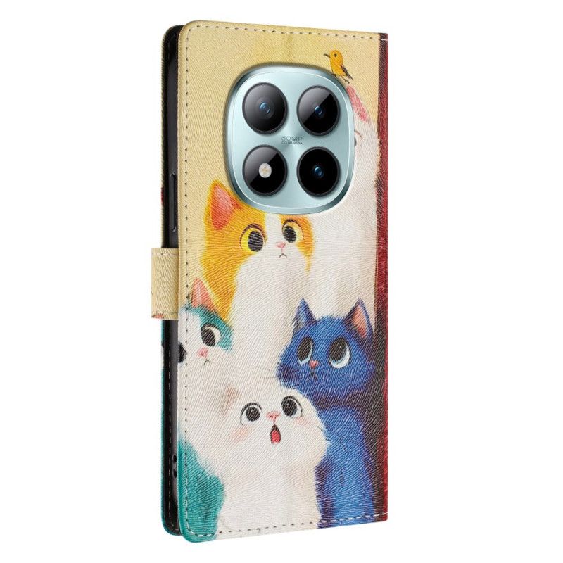 Folio Deksel Til Xiaomi Redmi Note 15 Pro Plus 5g Fargerike Katter
