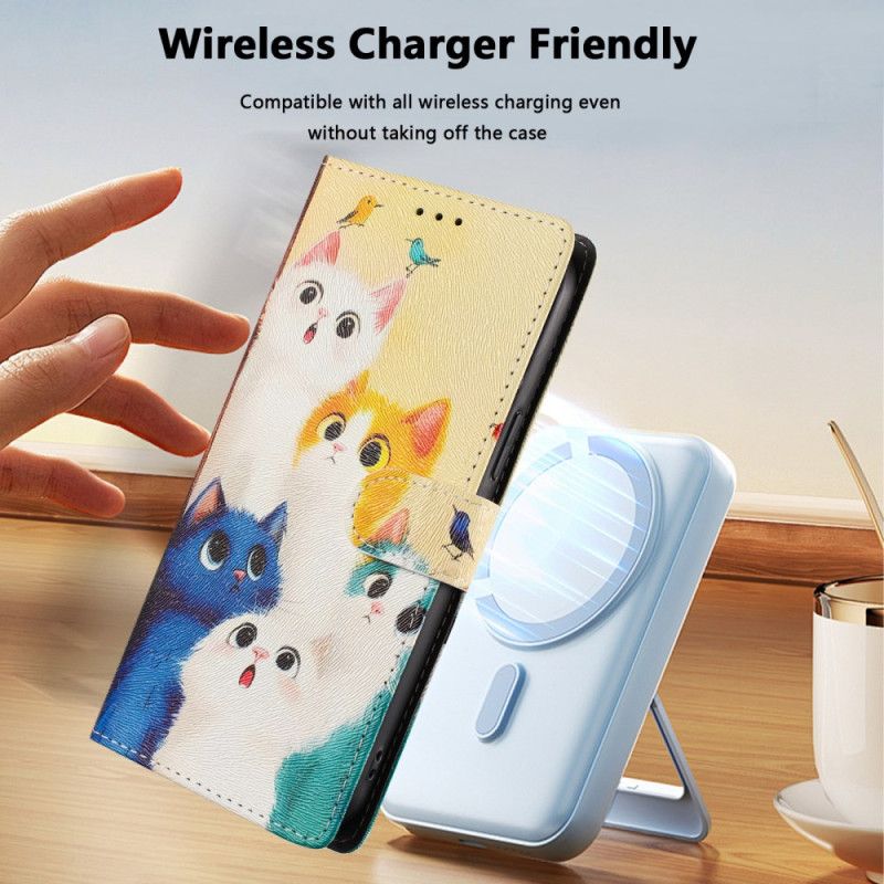 Folio Deksel Til Xiaomi Redmi Note 15 Pro Plus 5g Fargerike Katter