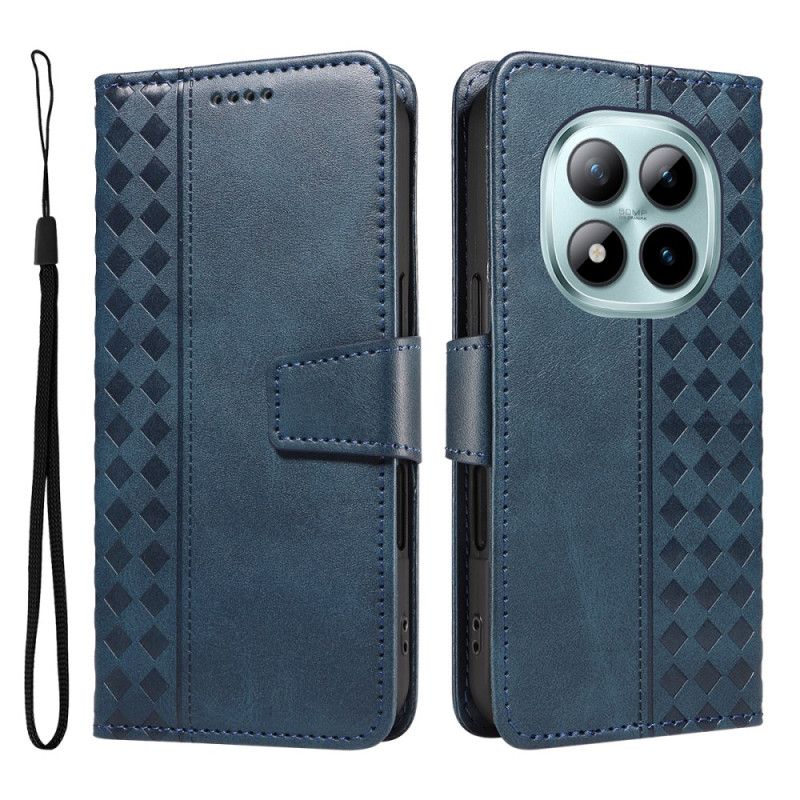Folio Deksel Til Xiaomi Redmi Note 15 Pro Plus 5g Rutetemønsterkant