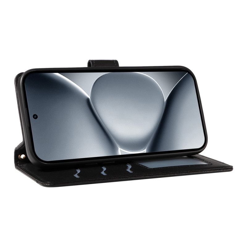 Folio Deksel Til Xiaomi Redmi Note 15 Pro Plus 5g Vattert Med Stropp Og Skulderstropp