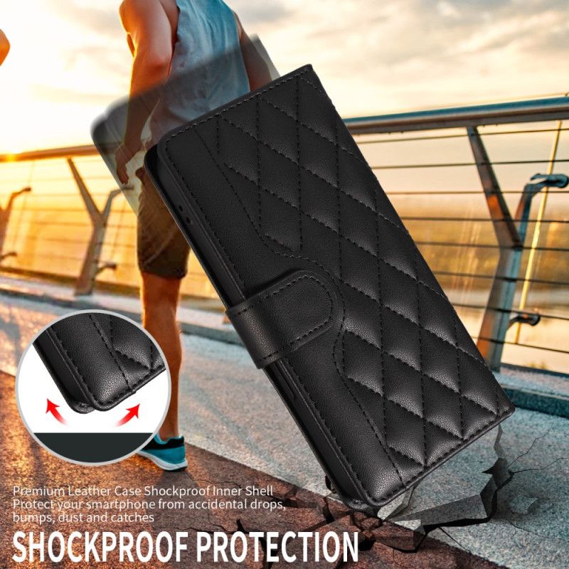 Folio Deksel Til Xiaomi Redmi Note 15 Pro Plus 5g Vattert Med Stropp Og Skulderstropp