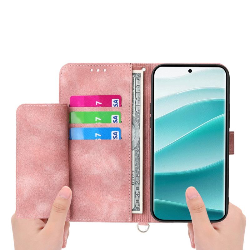 Folio Deksel Xiaomi Redmi Note 15 Pro Plus 5g Blomstermønster Med Skulderstropp Og Stropp