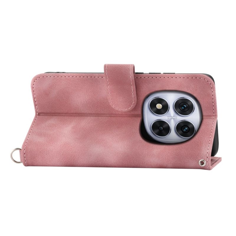 Folio Deksel Xiaomi Redmi Note 15 Pro Plus 5g Blomstermønster Med Skulderstropp Og Stropp