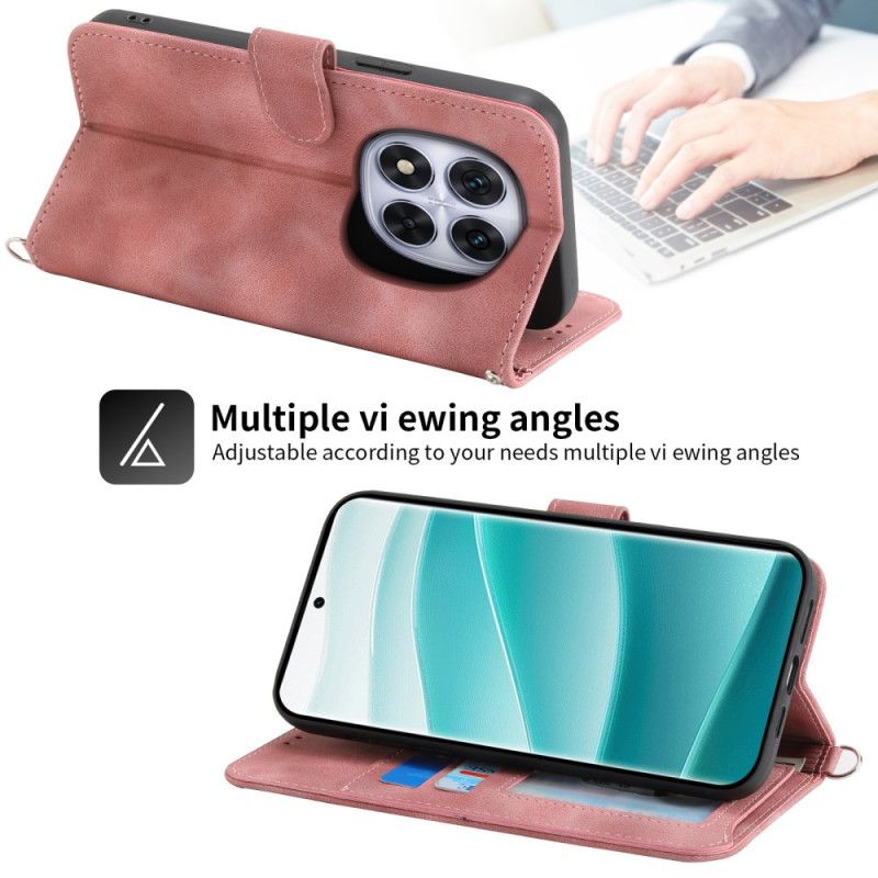 Folio Deksel Xiaomi Redmi Note 15 Pro Plus 5g Blomstermønster Med Skulderstropp Og Stropp