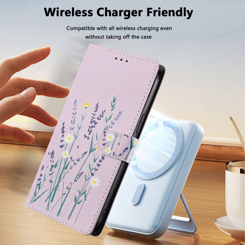 Folio Deksel Xiaomi Redmi Note 15 Pro Plus 5g Lavendelmønster Beskyttelse Deksel