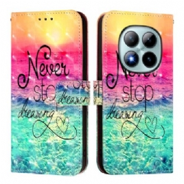 Folio Deksel Xiaomi Redmi Note 15 Pro Plus 5g Slutt Aldri Å Drømme Beskyttelse Deksel