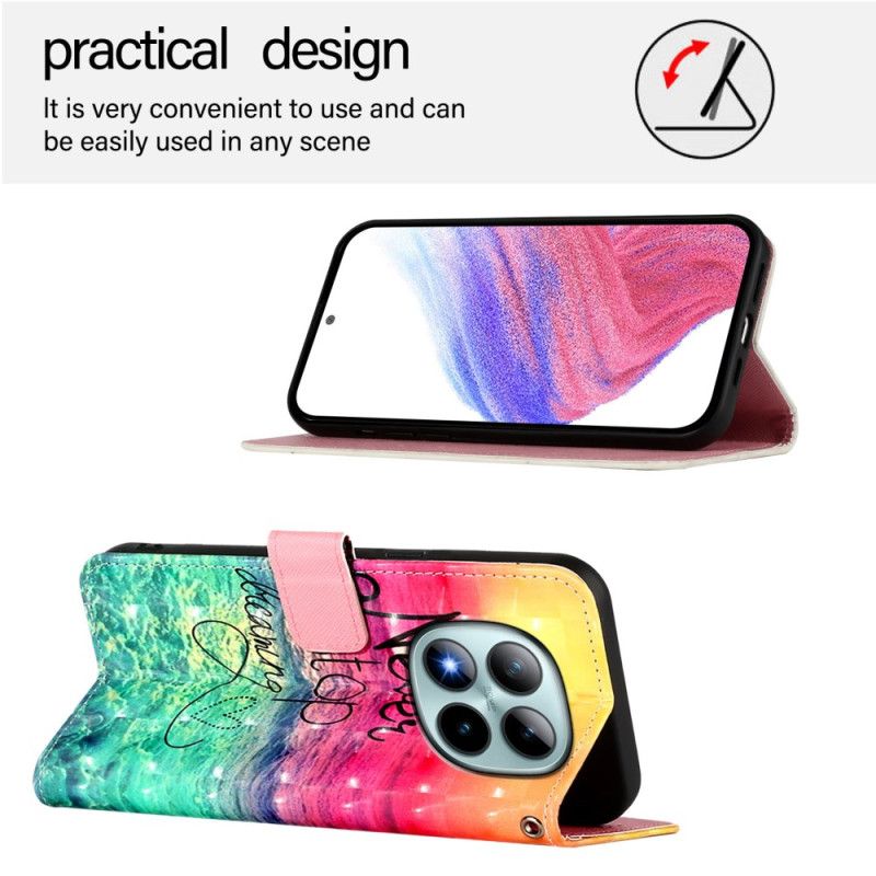 Folio Deksel Xiaomi Redmi Note 15 Pro Plus 5g Slutt Aldri Å Drømme Beskyttelse Deksel