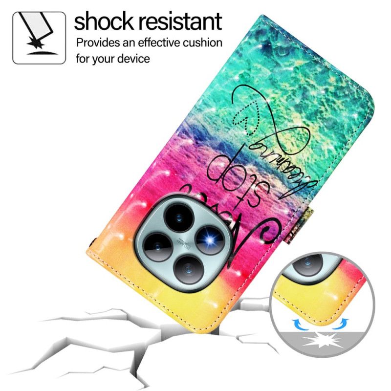 Folio Deksel Xiaomi Redmi Note 15 Pro Plus 5g Slutt Aldri Å Drømme Beskyttelse Deksel