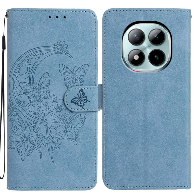 Folio Deksel Xiaomi Redmi Note 15 Pro Plus 5g Sommerfugl- Og Blomsterdesign Beskyttelse Deksel