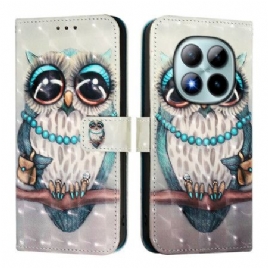 Lærdeksel Folio Deksel Xiaomi Redmi Note 15 Pro Plus 5g Grå Ugle