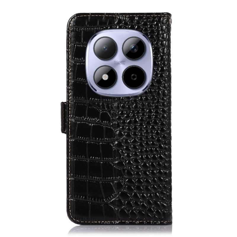 Lærdeksel Folio Deksel Xiaomi Redmi Note 15 Pro Plus 5g Krokodilleteksturert Skinn