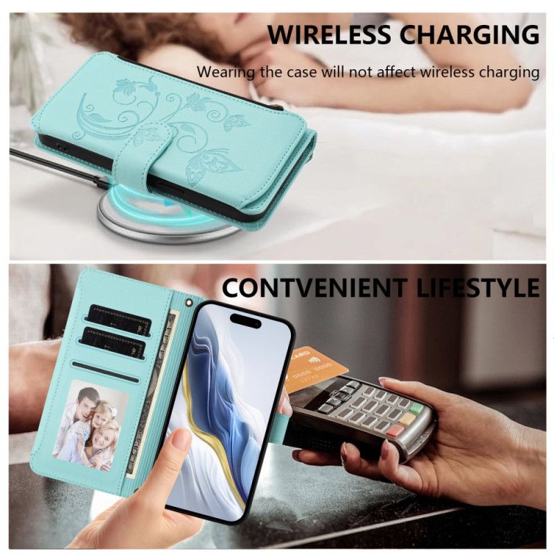 Lærdeksel Folio Deksel Xiaomi Redmi Note 15 Pro Plus 5g Mobildeksel Blomsterlommebok