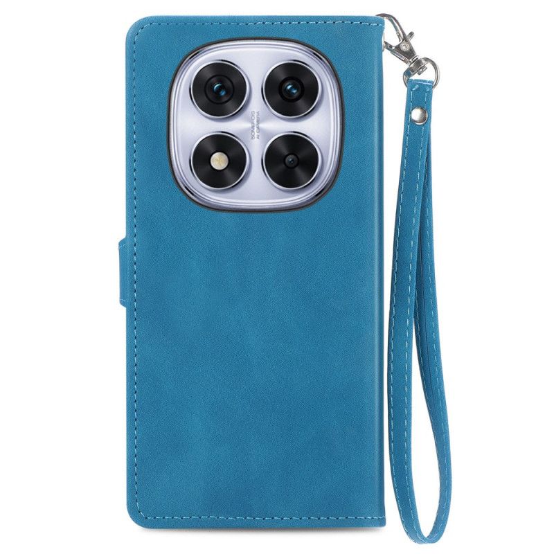 Lærdeksel Folio Deksel Xiaomi Redmi Note 15 Pro Plus 5g Mobildeksel Mønster Med Semsket Skinneffekt Blomstermotiv