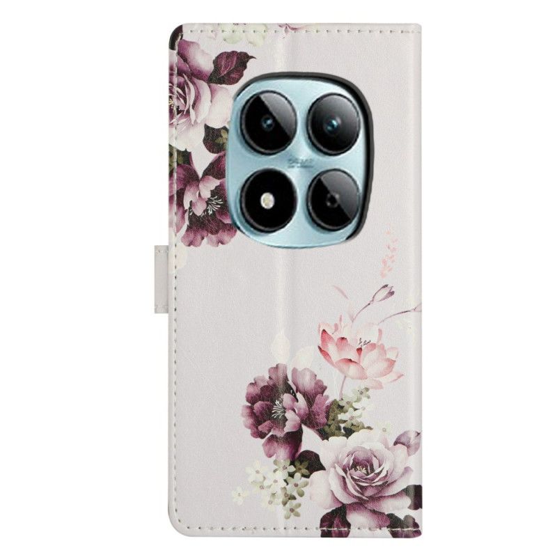 Lærdeksel Folio Deksel Xiaomi Redmi Note 15 Pro Plus 5g Rosa Kors