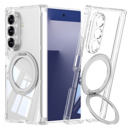 Deksel Samsung Galaxy Z Fold 7 Gjennomsiktig Magnetisk Hengsel Med Stativ