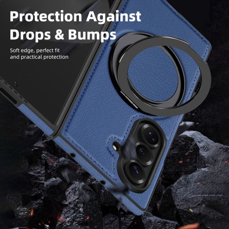 Deksel Samsung Galaxy Z Fold 7 Magsafe-kompatibel Lærimitasjon Med Roterende Ringholder