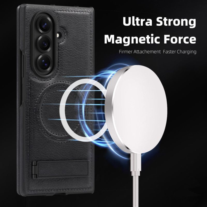 Deksel Samsung Galaxy Z Fold 7 Magsafe Lærimitasjon Og Stativ Beskyttelse Deksel