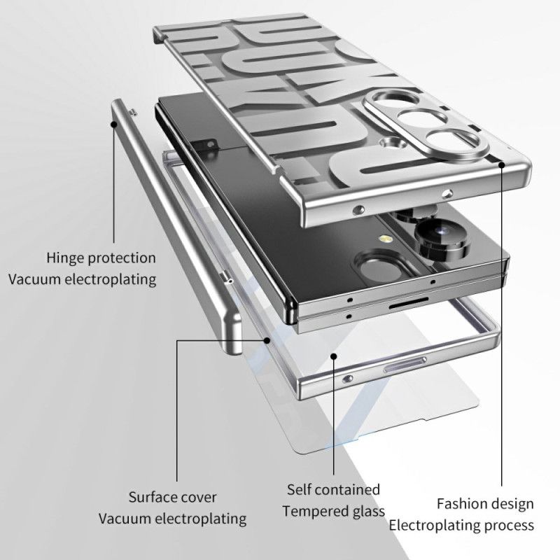 Deksel Samsung Galaxy Z Fold 7 Mobildeksel Bokstavdesign Med Skjermbeskytter I Herdet Glass