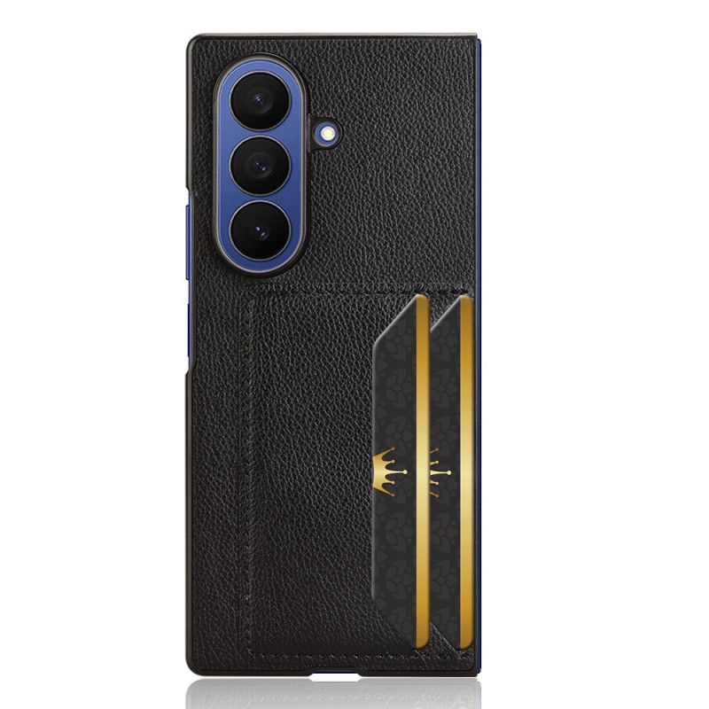 Deksel Samsung Galaxy Z Fold 7 Mobildeksel Litchi-tekstur Med Kort Holder