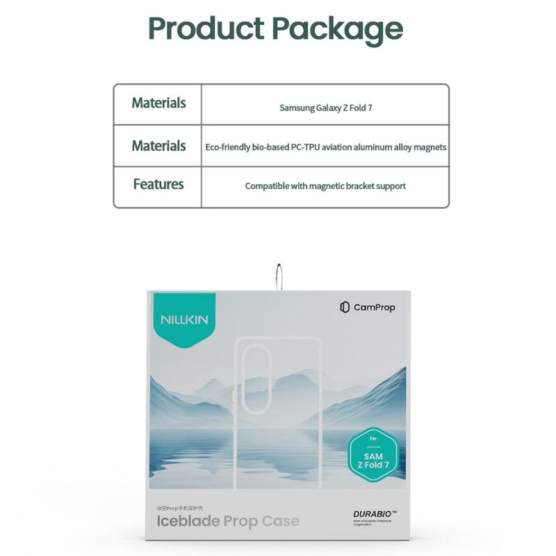 Deksel Til Samsung Galaxy Z Fold 7 Iceblade Prop-serie Med Montering Og Linseramme