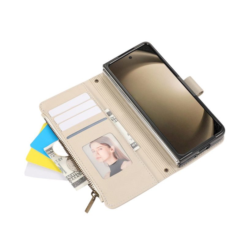 Folio Deksel Samsung Galaxy Z Fold 7 Lommebok Med Stropp