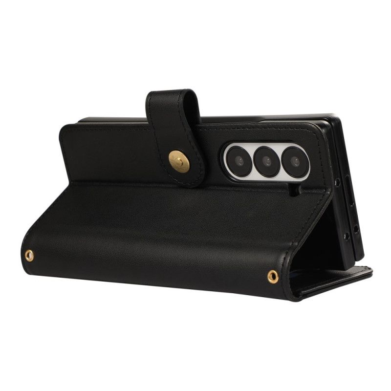 Folio Deksel Samsung Galaxy Z Fold 7 Vattert Med Stropp